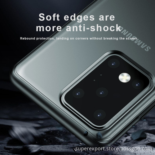 Hot selling TPU frame with Semi-transparent PC Cover mobile phone cases for Samsung S20 Ultra 6.9"